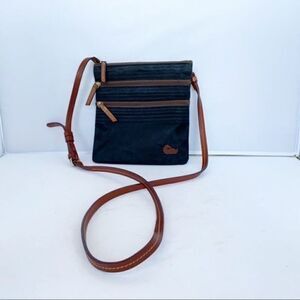 Dooney & Bourke Black Nylon & Leather Crossbody purse bag